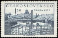 (1950-034) Марка Чехословакия "Пражский мост (Серо-голубая)"    Выставка марок, Прага II Θ