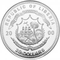 () Монета Либерия 2000 год   ""   Серебро (Ag)  UNC