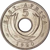 (№1920km13) Монета Восточная Африка 1920 год 5 Cents (Ч)