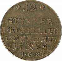 (№1795km271) Монета Норвегия 1795 год 1/15 Speciedaler