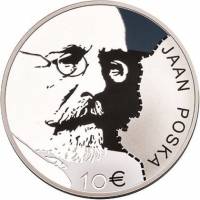 (2016) Монета Эстония 2016 год 10 евро "Ян Поска"  Серебро Ag 925 Серебро Ag 925  PROOF