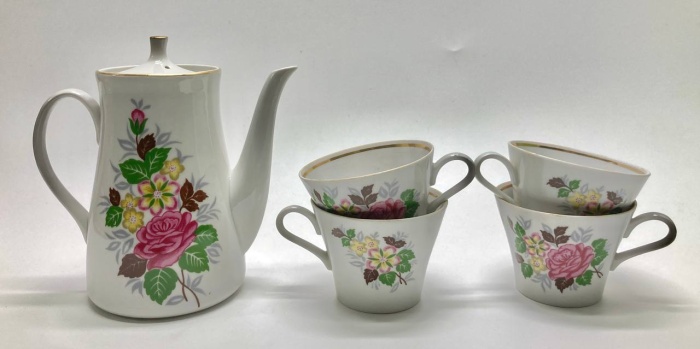 Кофейник + 4 чашки, Пролетарий, СССР