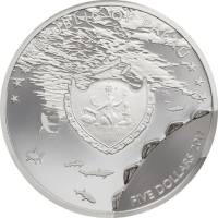 () Монета Палау 2017 год 5  ""   Биметалл (Серебро - Ниобиум)  UNC