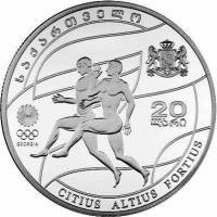 () Монета Грузия 2008 год 20 лари ""  Биметалл (Серебро - Ниобиум)  PROOF