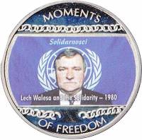(2004) Монета Либерия 2004 год 10 долларов "Лех Валенса"  Медь-Никель  UNC