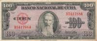 (,) Банкнота Куба 1954 год 100 песо "Франсиско Висенте Агилера"   UNC