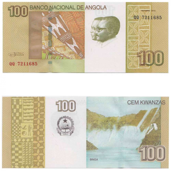 (2012) Банкнота Ангола 2012 год 100 кванза &quot;Душ Сантуш и Агостиньо Нето&quot;   UNC