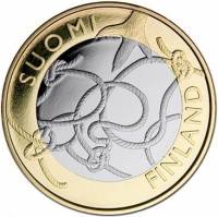 (008) Монета Финляндия 2011 год 5 евро "Хяме-Тавастия" 2. Диаметр 27,25 мм Биметалл  VF