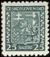 (1929-004) Марка Чехословакия "Герб (Сине-зеленая)"    Государственный герб (Стандартный выпуск) II 