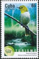 (№5555) Марка Куба 2011 год "Yellowheaded Славка Teretistris fernandinae", Негашеная