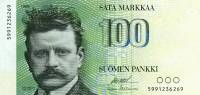 (1986) Банкнота Финляндия 1986 год 100 марок "Ян Сибелиус" Ollila - Helenius  UNC