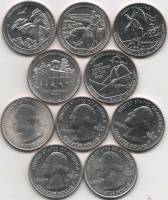 2016 5 монет 25 центов Смесь дворов Набор США Парки  UNC