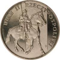 213 Монета Польша 2011 год 2 злотых Улан Второй Польской республики  Латунь  UNC
