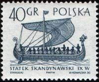 (1965-006) Марка Польша "Скандинавское судно"   Парусные суда II Θ