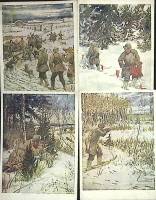 (1933-год)Набор почтовых карточек (4 шт.) Ленинград "Репродукции Э. Лиснера"    ,  