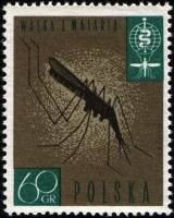 (1962-058) Марка Польша "Малярийный комар"   Борьба с малярией II Θ