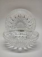 Салатники круглые хрусталь СССР 2 штуки 18 х 5,5 см одинаковые парные