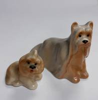 Набор миниатюр "Терьер и болонка", керамика, 2 шт (сост. на фото)