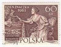(1963-064) Марка Польша "Любовное письмо (В. Чахурский)"   День марки III Θ