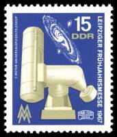 (1967-011) Марка Германия (ГДР) "Телескоп"    Ярмарка, Лейпциг III O
