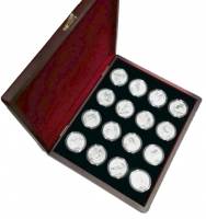 Коробка для 16 монет, диаметром 44/46 мм. Россия, #КР16-44/46-005663