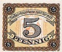 (№1921) Банкнота Германия 1921 год "5 Pfennig"