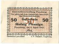 (№1917) Банкнота Германия 1917 год "50 Pfennig"