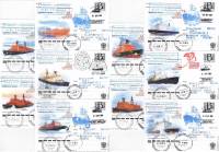 2009-год Набор почтовых карточек Россия Атомный ледокольный флот 50 лет   10 шт   Спацгашение