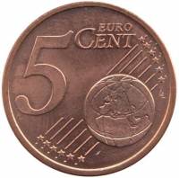 (2009) Монета Греция 2009 год 5 центов   Сталь, покрытая медью  UNC