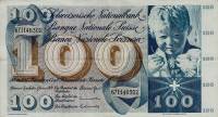 (№1970P-49l.3) Банкнота Швейцария 1970 год "100 Franken/Francs/Franchi" (Подписи: Brenno Galli  Leut