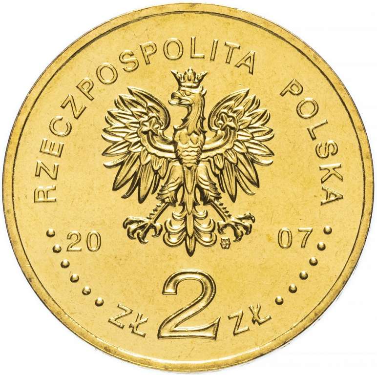 (144) Монета Польша 2007 год 2 злотых &quot;Г. Арктовский и А. Добровольский&quot;  Латунь  UNC