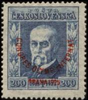 (1925-004) Марка Чехословакия "надпечатка на 1923-008"    Международный Олимпийский конгресс в Праге