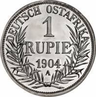 (№1904km10) Монета Германская Восточная Африка 1904 год 1 Rupie