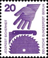 (1972-004) Марка Германия (ФРГ) "Циркулярная пила"    Несчастный случай III O