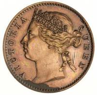 (№1872km7) Монета Стрейтс Сетлментс 1872 год frac14; Cent
