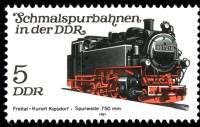 (1981-066) Марка Германия (ГДР) "Локомотив Фрейталь-Кипсдорф"    Узкоколейные ЖД ГДР III Θ