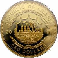 () Монета Либерия 2011 год 250  ""   Биметалл (Платина - Золото)  UNC
