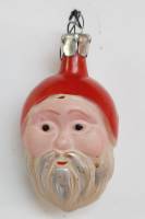Игрушка ёлочная "Дед Мороз", стекло, 6,5 см., СССР, (сост. на фото)