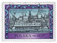 (1972-061) Марка Польша "Королевский замок в Варшаве"    Строительство королевского замка в Варшаве 