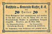 (№1920) Банкнота Австрия 1920 год "20 Heller"
