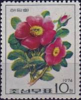 (1974-047) Марка Северная Корея "Шиповник аронии сладкой"   Розы II Θ