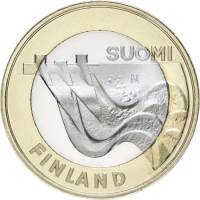 (020) Монета Финляндия 2013 год 5 евро "Карелия" 2. Диаметр 27,25 мм Биметалл  UNC