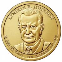 (36s) Монета США 2015 год 1 доллар "Линдон Джонсон" 2015 год Латунь  PROOF
