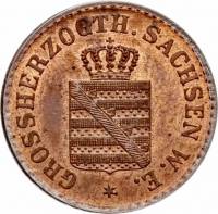 (№1858km205 (saxe-weimar-eisena) Монета Германия (Германская Империя) 1858 год 1 Pfennig