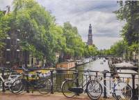 Репродукция Канал в Амстердаме на деревянном подрамнике 50х70 см