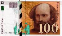 (Bruneel Bonnardin Barroux) Банкнота Франция 1998 год 100 франков "Поль Сезанн"   UNC