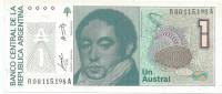 (,) Банкнота Аргентина 1985 год 1 аустралей "Бернандино Ривадавиа"   UNC