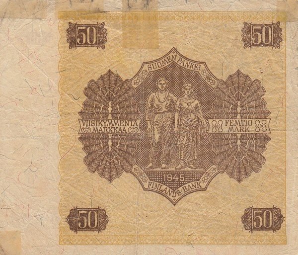 (1945 Litt B) Банкнота Финляндия 1945 год 50 марок    UNC