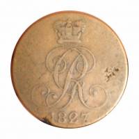 (№1827km143 (hannover)) Монета Германия (Германская Империя) 1827 год 4 Pfennig