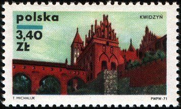 (1971-014) Марка Польша &quot;Квидзын&quot;    Замки III Θ